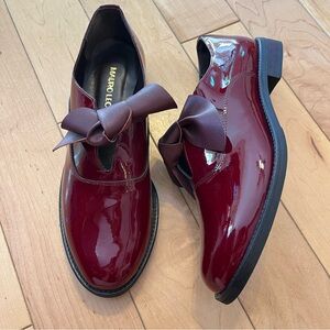 Mauro Leone Red Patent Leather Loafers with bow size 38